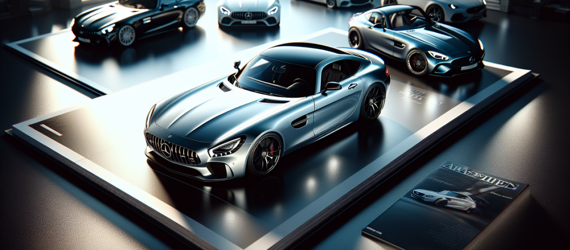 Modèles de voiture en M, Maserati, Mercedes-Benz AMG GT, Mazda MX-5, photo réaliste.