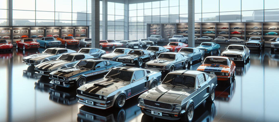 Génère un alt text optimisé pour Google Image : Collection de modèles de voitures en S dans un showroom moderne bien éclairé, mettant en valeur leurs finitions brillantes et logos distinctifs.